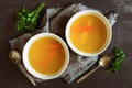 Bouillon served in two bowls