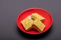 Bouillon stock cubes isolated on black background Royalty Free Stock Photo