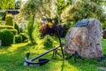 Boulder and anchor as an monument for 50 years of Yacht Club AZS Szczecin