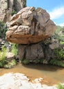 Boulder balancing on top of another rock in Arizona