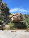 Boulder balancing on top of another rock in Arizona