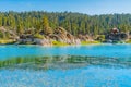 Boulder Bay at Big Bear Lake is filled with color and water Royalty Free Stock Photo