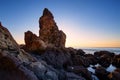 The boulder of coast sunrise scenery Royalty Free Stock Photo