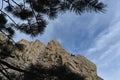 Boulder, Colorado Scenery, Spruce Tree Framed Mountains Near Eldorado Canyon Royalty Free Stock Photo