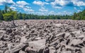 Boulder field in Hickory Run State Park Royalty Free Stock Photo