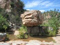 Boulder perched on top of another rock