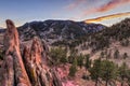 Boulder Red Rocks and Flagstaff Mountain Sunset Royalty Free Stock Photo