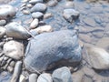 The boulder in the river Royalty Free Stock Photo