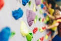 Bouldering Climbing Wall Holds Kids Playing in Background