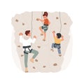 Bouldering isolated cartoon vector illustration.