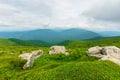 boulders on the alpine hillside Royalty Free Stock Photo