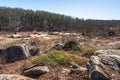 Boulders in the Devil\'s Den section of the battlefield in the Gettysburg National Military Park Royalty Free Stock Photo