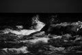 Boulders at the sea in the east shore of the Mediterranean Sea in Givat Olga Israel