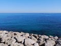 Boulders, sea and sky Royalty Free Stock Photo