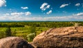 Boulders and view of battlefields on Little Round Top