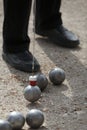 Boules (Petanque) game Royalty Free Stock Photo