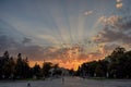 Boulevard in front of the Aleksander Nevsky Cathedral at Sunset Royalty Free Stock Photo