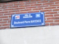 Boulevard Pierre Mayence street sign Royalty Free Stock Photo