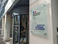 Sign at the entrance to the National Cancer Institute, Boulogne-Billancourt, France