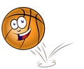 Bouncing basketball cartoon Royalty Free Stock Photo