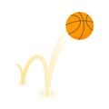 Bouncing basketball game ball flat style design vector illustration. Royalty Free Stock Photo