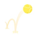 Bouncing big tennis game ball flat style design vector illustration icon sign. Royalty Free Stock Photo