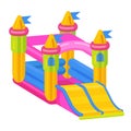 Bouncy castle icon, jumping toy for leisure activity