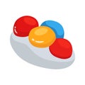 A bouncy 2d style icon of rainbow gumballs Royalty Free Stock Photo