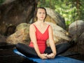 Bound angle pose. Baddha Konasana