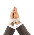 Bound praying hands Royalty Free Stock Photo