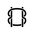 Bound ropes black icon concept. Bound ropes flat vector symbol, sign, illustration.