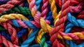 Bound in Unity: Colorful Ropes from Above