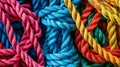 Bound in Unity: Colorful Ropes from Above