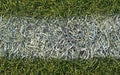 Boundary line of a playing field closeup