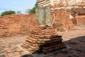 Boundary Marker of Wat Worachet Temple ,The Ancient Siam Civilization of Ayutthaya Thailand