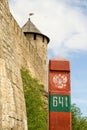 Boundary post: Russia - Estonia Royalty Free Stock Photo