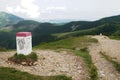 Boundary stone with Poland in Rohace western Tatra mountains, Slovakia Royalty Free Stock Photo