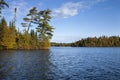 Boundary Waters lake in morning sunlight during autumn