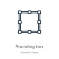 Bounding box icon. Thin linear bounding box outline icon isolated on white background from geometric figure collection. Line