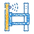 bounding frame with sensor icon doodle illustration Royalty Free Stock Photo