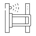 bounding frame with sensor line icon vector illustration