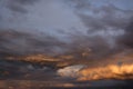 the boundless expanse of the sky with cumulus clouds and rays of the sun, moments of daybreak and sunset