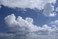 the boundless expanse of the sky with cumulus clouds and rays of the sun, moments of daybreak and sunset