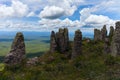 Boundless expanse. view from mountains. natural stone pillars. phenomenon. Chiquitania. Bolivia Royalty Free Stock Photo