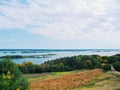 boundless expanses of nature of Ukraine, the Dnieper River Royalty Free Stock Photo