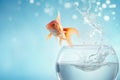 Boundless Leap of Goldfish Embracing Freedom Royalty Free Stock Photo
