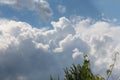 The boundless sky. White clouds. The storm is coming. It will be raining. Summer rains are in full swing. Royalty Free Stock Photo