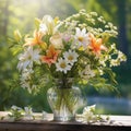 bountiful bouquet showcasing a harmonious blend of various spring blooms