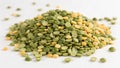 Bountiful bunch of pea groats on a clean, white surface perfect for healthy cooking Royalty Free Stock Photo