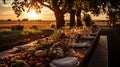 Bountiful Display of Agricultural Abundance Colorful Vegetables and Organic Fresh Fruits at Harvest Time Outdoors Generative AI